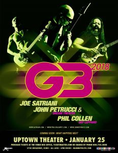 G3 Concert 2018 Presale tickets at Big Dudes Music